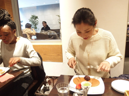 文明堂カフェのパンケーキ