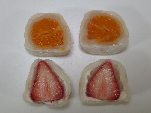 いちご福のとみかんの福の断面