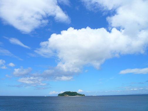 猿島がくっきり見えるよ
