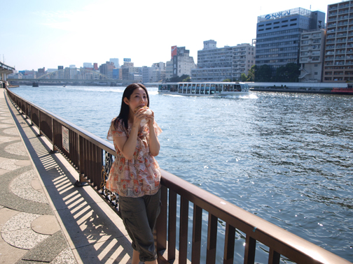 隅田川の景色を眺めながら♪